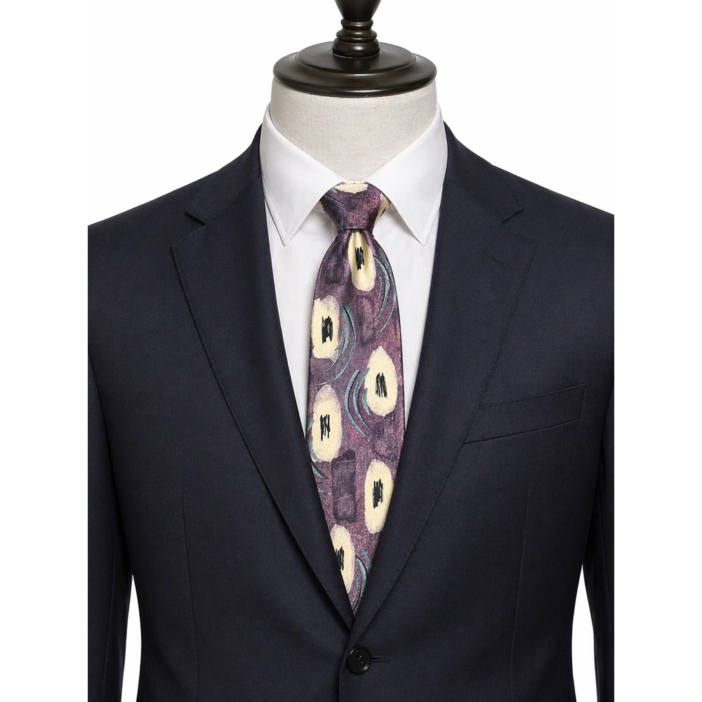 Dimitrius Silk Tie Purple Abstract USA Made 60x4 Wide Vintage Mens